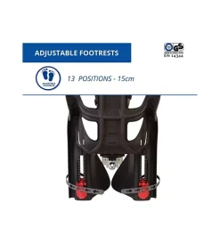 Seggiolino posteriore nero e rosso per bicicletta per bambini, max. 22 kg, da 3 a 8 anni - si fissa al telaio><noscript><img width=