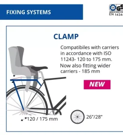 Seggiolino posteriore per bicicletta bellelli "mr fox" dark grey, portata massima 22 kg> New