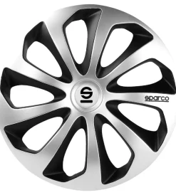 Set 4 copricerchi 16" pollici copriruota auto sicilia spc1673svbk argento nero>Sparco Clearance