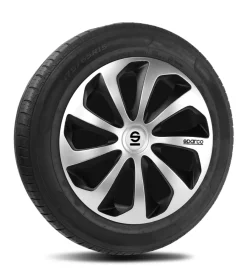 Set 4 copricerchi 16" pollici copriruota auto sicilia spc1673svbk argento nero>Sparco Clearance
