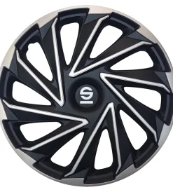 Set 4 copricerchi 14" pollici copriruota auto varese spc1480svbk  argento nero>Sparco New