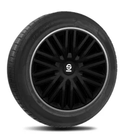 Set 4 copricerchi 15" pollici copriruota auto bergamo spc1585bkgr nero grigio>Sparco Online