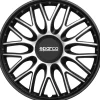 Set 4 copricerchi 16" pollici copriruota auto roma spc1696svbk argento nero>Sparco Outlet