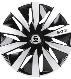 Set 4 copricerchi 14" pollici copriruota auto lazio spc1491bksv nero argento>Sparco Clearance