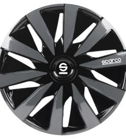 Set 4 copricerchi auto "lazio" nero/grigio, 16" pollici - spc1691bkgr>Sparco Outlet