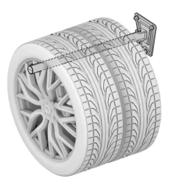 Set 2 ganci porta gomme e cerchioni da parete richiudibili - 15969><noscript><img width=