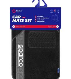 Set 4 tappetini neri e grigi per auto in moquette>Sparco Sale