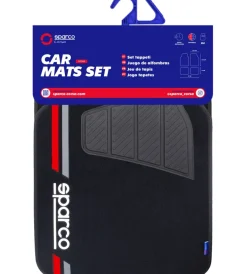 Set 4 tappetini neri e rossi per auto>Sparco Best