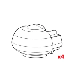 Set 4 tappi per barre alumia, rail-pro, in-rail alu  n99994>Nordrive Hot