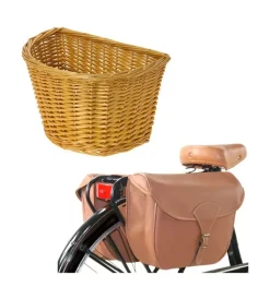 Set borse posteriori per bicicletta e cestino vimini i-bike>